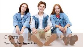  Presentation with teens - Slide set consisting of fashion-shot-of-joyful background and a  colored foreground