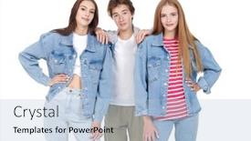  Presentation with teens - Slide set featuring fashion-shot-of-modern-teens background and a light blue colored foreground