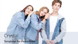  Presentation with teen girls - PPT theme featuring fashion-shot-of-two-pretty background and a  colored foreground