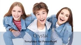  Presentation with teen girls - Slides consisting of fashion-shot-of-two-pretty background and a  colored foreground