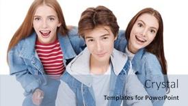  Presentation with teen girls - Presentation theme consisting of fashion-shot-of-two-pretty background and a  colored foreground