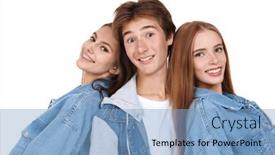  Presentation with teen girls - PPT theme consisting of fashion-shot-of-two-pretty background and a  colored foreground