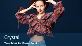  Presentation with country western - Presentation theme enhanced with fashion-shot-portrait background and a ocean colored foreground