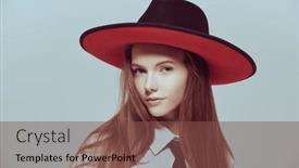  Presentation with girl model - Slides enhanced with fashion-shot-portrait background and a tawny brown colored foreground