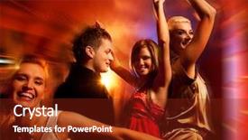  Presentation with night club - Amazing slides having fashion shows - people dancing in the night backdrop and a tawny brown colored foreground