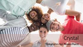  Presentation with smiling kids at summer camp - Cool new theme with fashion students smiling at camera backdrop and a coral colored foreground