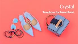  Presentation with fashion shoes - Audience pleasing presentation consisting of fashion summer woman accessories- shoes backdrop and a gray colored foreground