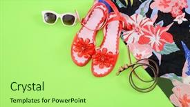  Presentation with green fashion - Beautiful PPT theme featuring fashion summer woman accessories-summer backdrop and a mint green colored foreground