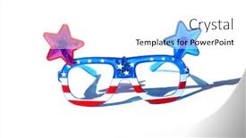  Presentation with american flag - PPT theme with fashion-sunglasses-american-flag-sunglasses background and a white colored foreground