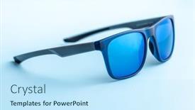  Presentation with fashion - Slide set having fashion-sunglasses-on-blue-background background and a sky blue colored foreground