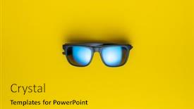  Presentation with fashion - Slide deck enhanced with fashion-sunglasses-on-yellow-background background and a gold colored foreground