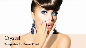  Presentation with girl model - PPT layouts featuring kuran - muslim woman in black dress background and a gray colored foreground