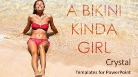  Presentation with sun tanning - Cool new PPT layouts with fashion swimsuit swimwear clothing quotes backdrop and a lemonade colored foreground