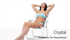  Presentation with summer at the beach - Presentation design consisting of fashion swimwear summer and beach background and a white colored foreground