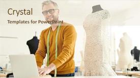  Presentation with new ideas - Slide set with fashion trends in the net background and a lemonade colored foreground