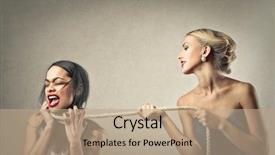  Presentation with fear - Cool new slide deck with killing competition - beautiful blonde woman tied backdrop and a coral colored foreground