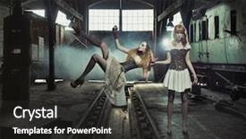  Presentation with mystery - Slides with mystery sales - levitating woman background and a  colored foreground