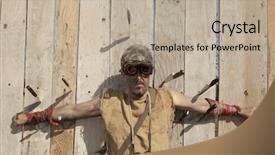  Presentation with steampunk - Cool new presentation with steampunk man wearing glasses post backdrop and a mint green colored foreground