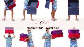  Presentation with luggage - PPT theme with  background and a  colored foreground