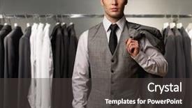  Presentation with classic - Theme consisting of fashion wardrobe - businessman in classic vest background and a dark gray colored foreground