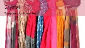  Presentation with bright white - Amazing slide set having fashion wardrobe - many bright female scarfs isolated backdrop and a  colored foreground