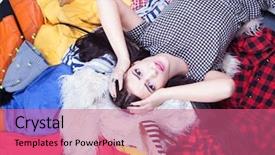  Presentation with stressed - Theme consisting of fashion wardrobe - nothing to wear concept young background and a coral colored foreground