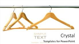  Presentation with rail - Beautiful presentation featuring fashion wardrobe - three coat hangers backdrop and a white colored foreground