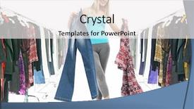  Presentation with young - Slides featuring fashion wardrobe - young pretty blonde choosing what background and a white colored foreground