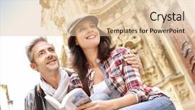  Presentation with tour - Theme featuring fashion week - couple in spain enjoying city background and a  colored foreground