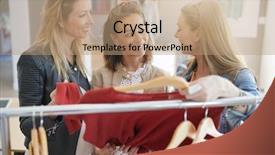  Presentation with black couple having fun - Theme with fashion week - girlfriends having fun shopping background and a coral colored foreground