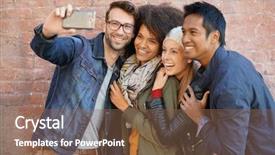  Presentation with focus group hands taking notes - Colorful presentation theme enhanced with fashion week - group of trendy people taking backdrop and a violet colored foreground