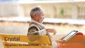  Presentation with man relaxing on massage table - Audience pleasing PPT theme consisting of fashion week - trendy senior man relaxing backdrop and a  colored foreground