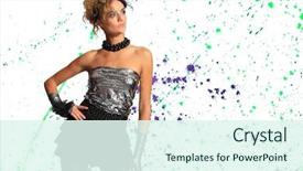  Presentation with fashion - PPT layouts having fashion woman 80's style background and a sky blue colored foreground