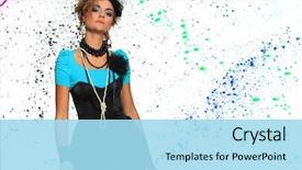  Presentation with fashion - Presentation theme featuring fashion woman 80's style background and a  colored foreground