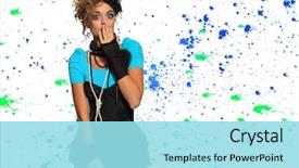  Presentation with fashion - Audience pleasing theme consisting of fashion woman 80's style backdrop and a arctic colored foreground
