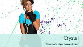 Presentation with fashion - Audience pleasing PPT layouts consisting of fashion woman 80's style backdrop and a  colored foreground