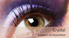  Presentation with dark vampire mouth makeup fashion - Colorful theme enhanced with fashion woman eye makeup vision backdrop and a  colored foreground