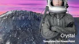  Presentation with mars - Slide deck with fashion woman mars moon planet background and a dark gray colored foreground