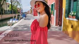  Presentation with fashion - Theme featuring fashion-woman-portrait-in-red background and a red colored foreground