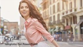  Presentation with mens fashion portrait - Audience pleasing slide deck consisting of fashion woman portrait of young backdrop and a coral colored foreground