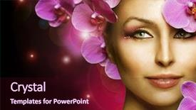  Presentation with flower woman - Cool new slides with fashion woman with flowers backdrop and a wine colored foreground