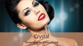  Presentation with finger nail - Colorful slide deck enhanced with fashion woman with red nail backdrop and a  colored foreground