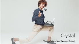  Presentation with retro - Beautiful theme featuring fashion writer - photo of young happy retro backdrop and a white colored foreground