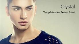  Presentation with fashion - Presentation theme having fashion young model man portrait background and a light gray colored foreground