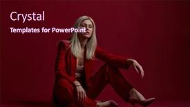  Presentation with fashion - Slide set featuring fashion-young-woman-in-red background and a wine colored foreground