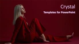  Presentation with fashion - PPT layouts consisting of fashion-young-woman-in-red background and a wine colored foreground