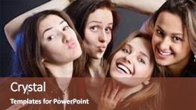  Presentation with black girls - Colorful presentation enhanced with fashionable attractive happy party teen girls have fun over black background backdrop and a tawny brown colored foreground