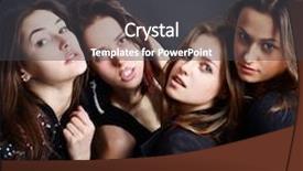  Presentation with black women - Presentation design having fashionable attractive party young women over black background background and a dark gray colored foreground