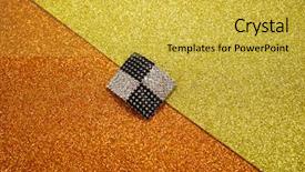  Presentation with pearls - Beautiful slide deck featuring fashionable brooch on a gold backdrop and a yellow colored foreground