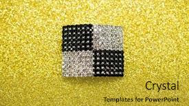  Presentation with pearls - Cool new PPT theme with fashionable brooch on a gold backdrop and a gold colored foreground